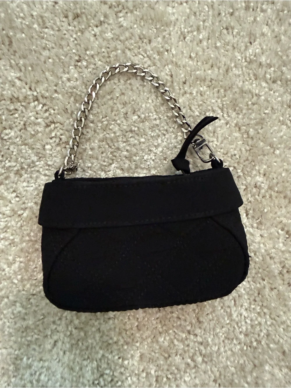 Vera Bradley Black Quilted Coin Purse with chain